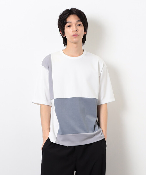 COMME CA ISM（コムサイズム） tシャツ カラーブロッキング Tシャツ
