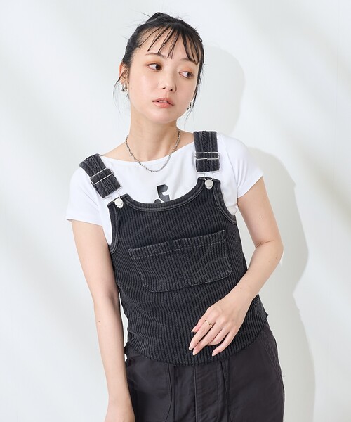 ベスト ジレ パウダーブリーチ アーミーリブサロペット風ベスト レディース | FREAK'S STORE