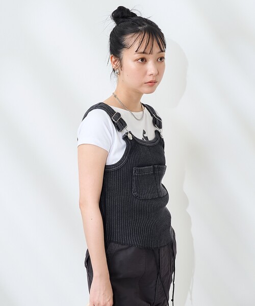 ベスト ジレ パウダーブリーチ アーミーリブサロペット風ベスト レディース | FREAK'S STORE | 07
