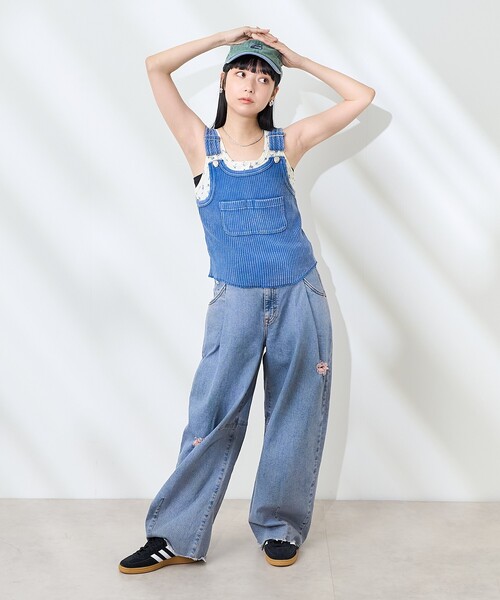 ベスト ジレ パウダーブリーチ アーミーリブサロペット風ベスト レディース | FREAK'S STORE | 10