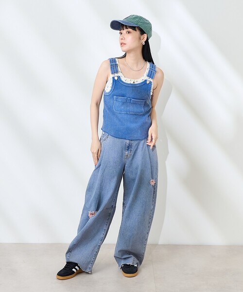ベスト ジレ パウダーブリーチ アーミーリブサロペット風ベスト レディース | FREAK'S STORE | 11
