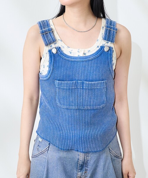 ベスト ジレ パウダーブリーチ アーミーリブサロペット風ベスト レディース | FREAK'S STORE | 19