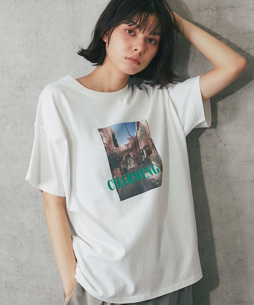 tシャツ M2392 ＣＯＬＬＡＧＥ　ＰＨＯＴＯプリントＴ レディース M2392 collage photo printT(F オフシロ): トップス - RNA