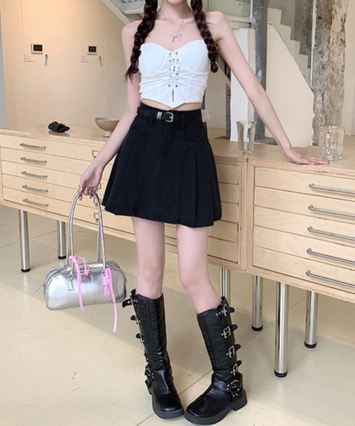 DAY CLOSET デニムスカート レディース トレンドのY2K。ショート丈