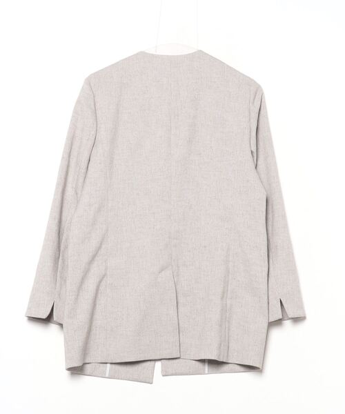 【美品】IENA ノーカラージャケット グレー38 IENA（イエナ） ノーカラージャケット 38 グレー レディース