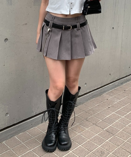 EMODA インパン付きプリーツスカート Ada. スカート インパン 裏地付き プリーツ ミニスカート