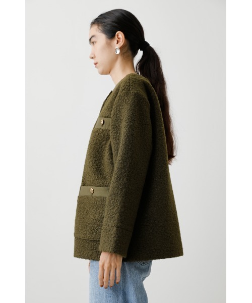 「crie conforto」 ノーカラージャケット SMALL ネイビー レディース_画像4