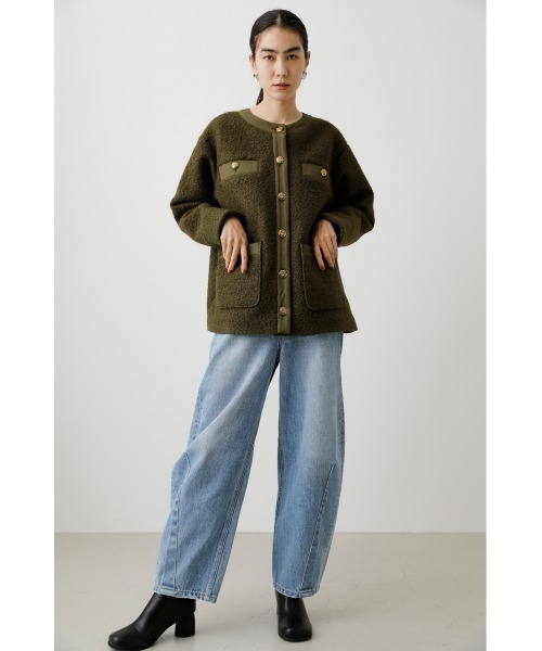 「crie conforto」 ノーカラージャケット SMALL ネイビー レディース_画像8