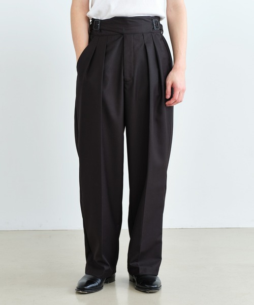 SINSSスラックス SINSS スラックス Fringe tuck wide straight slacks / フリンジ