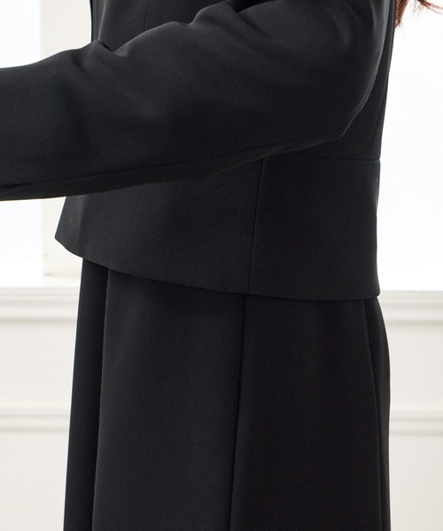 喪服 セレモニースーツ セットアップ 「喪服・礼服・WEB限定」マシンウォッシャブル サテン切り替えジャケット・2ピース風前開きロングワンピース 2点セッ… | AIMER | 15