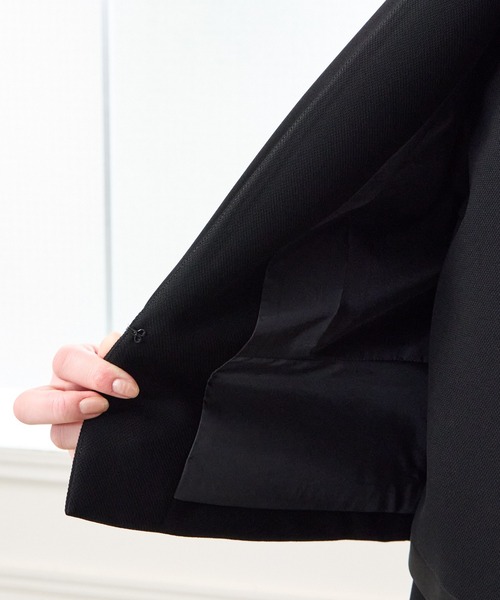 喪服 セレモニースーツ セットアップ 「喪服・礼服・WEB限定」マシンウォッシャブル サテン切り替えジャケット・2ピース風前開きロングワンピース 2点セッ… | AIMER | 16