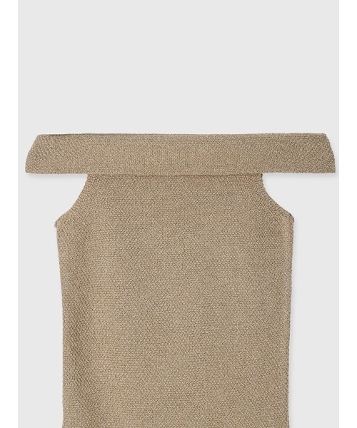 anuans（アニュアンス） ブラウス シャツ ラメオフショルダーニット