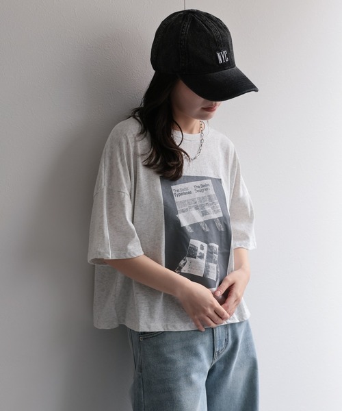 ap retro tシャツ フォトプリントクロップド丈Tee / 半袖Teeシャツ 