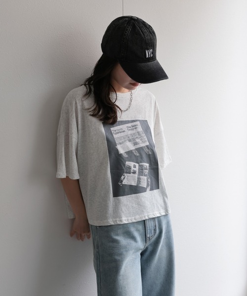 ap retro tシャツ フォトプリントクロップド丈Tee / 半袖Tee