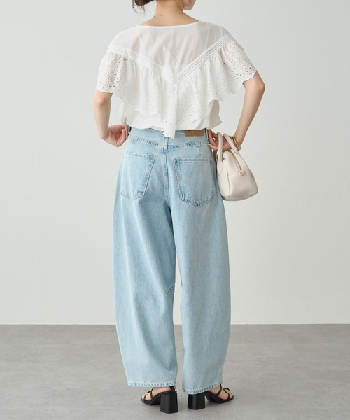 pual ce cin tシャツ 半袖 スカラップレースドッキングTシャツ 