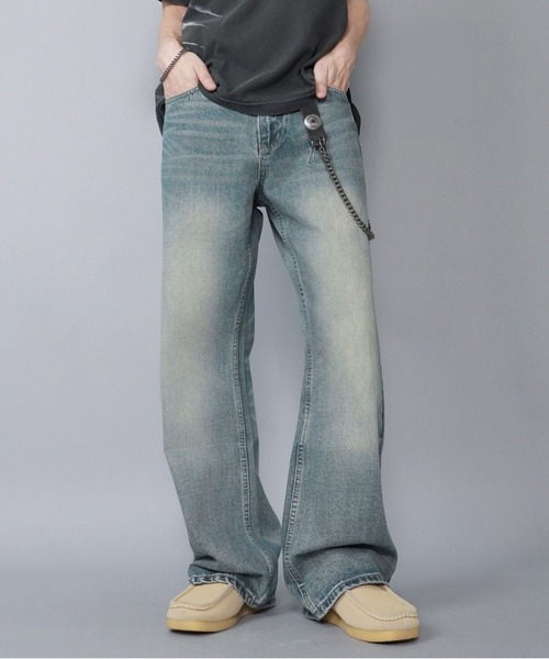 SPINNS（スピンズ） ジーンズ ヴィンテージ加工ストレートデニムパンツ