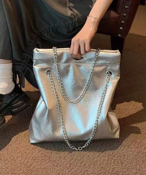 関税込【 】フェイクレザーシルバーショルダーバッグ 関税込【River Island】フェイクレザーシルバーショルダーバッグ