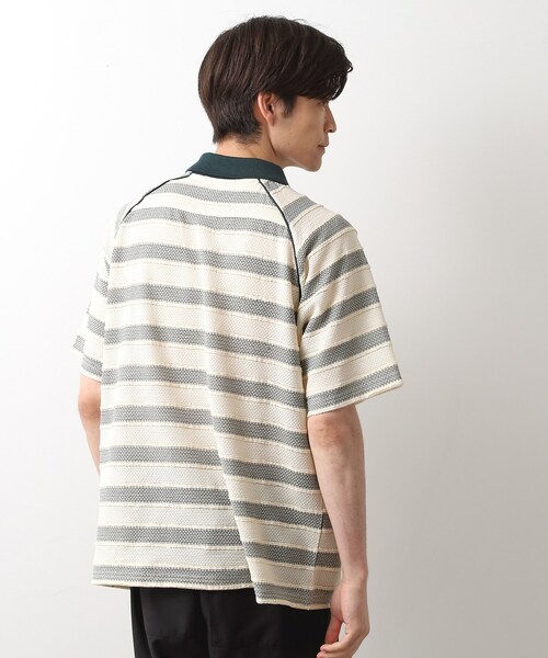 THE SHOP TK tシャツ 変形ボーダーポロシャツ「洗濯機OK」 メンズ