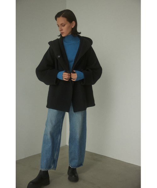 BLACK BY MOUSSY」 ピーコート FREE ブラック レディース