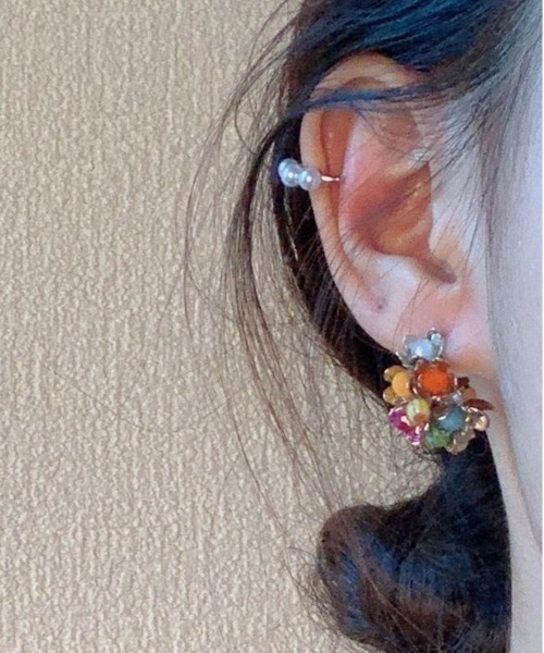 lit.Cy（リットシー） ピアス ビーズクラスターフラワーブーケピアス