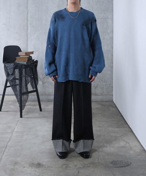 Confirm（コンファーム） セーター ニット ダメージ スプレー加工