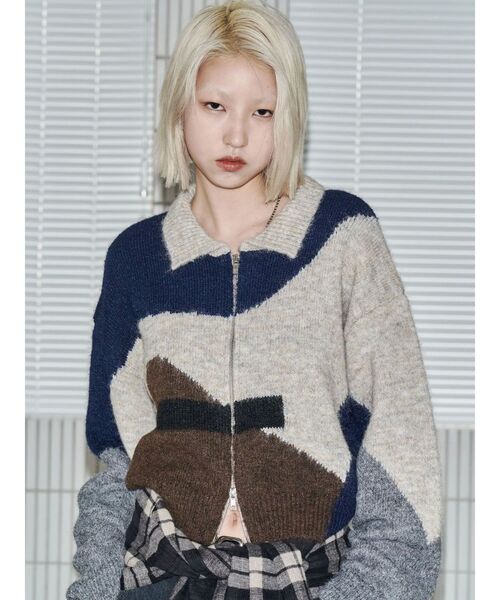 ニット セーター 「VEQUM」JACQUARD PATTERN KNIT レディース