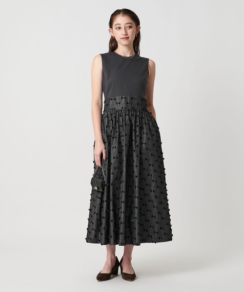 【win】UNITED ARROWS リボン カットジャカード ワンピース UNITED ARROWS ワンピース リボン カットジャガード コンビ