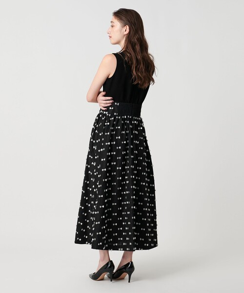 【win】UNITED ARROWS リボン カットジャカード ワンピース UNITED ARROWS ワンピース リボン カットジャガード コンビ