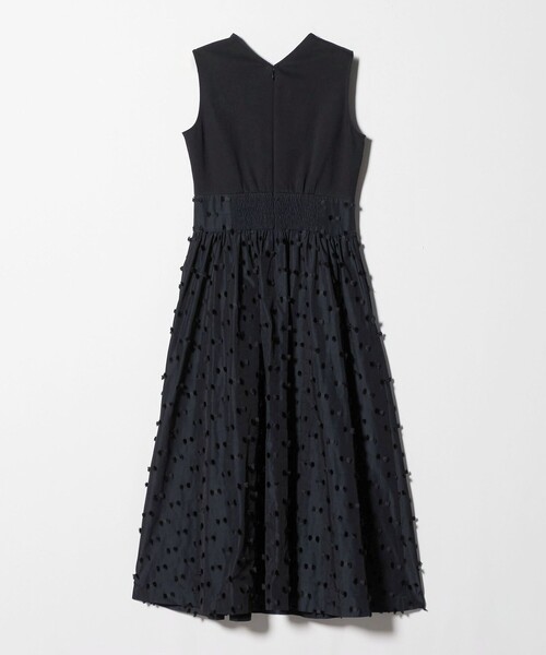 UNITED ARROWS ワンピース リボン カットジャガード コンビ
