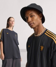 新品adidas Manchester United ストライプジャージー、XL adidas tシャツ マンチェスター・ユナイテッド テラスアイコン
