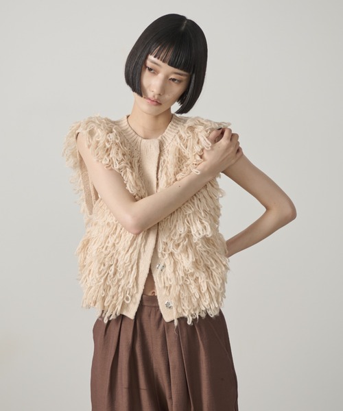 45rpm フリンジ付きブラウンノースリーブベスト 45rpm フリンジ付きブラウンノースリーブベスト Amazon.co.jp