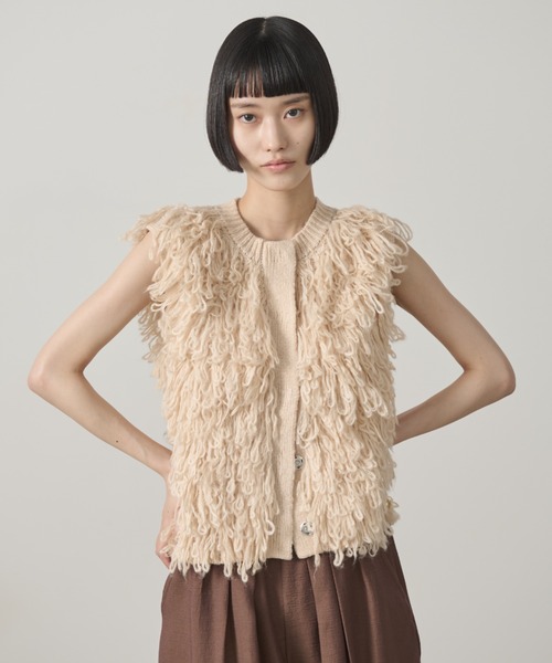 ELIN エリン ベスト ベージュ サイズ:00 | ニット切り替えし オーバーサイズ ジレベスト | トップス セーター【メンズ】【中古】【K4614】 AIC. ベスト ジレ ループフリンジニットベスト レディース : ZOZOTOWN