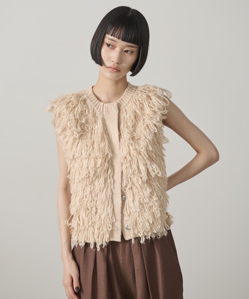 AIC. ベスト ジレ ループフリンジニットベスト レディース : ZOZOTOWN