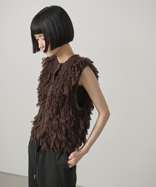 AIC. ベスト ジレ ループフリンジニットベスト レディース : ZOZOTOWN