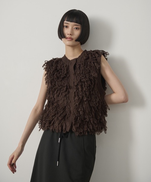 AIC. ベスト ジレ ループフリンジニットベスト レディース : ZOZOTOWN