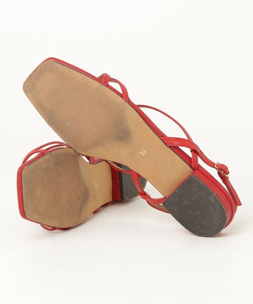「Daniella&GEMMA」 フラットサンダル 39 レッド レディース_画像3