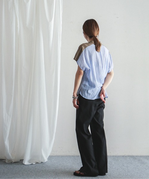 「FIL DE FER」 半袖ブラウス FREE ブラウン レディース_画像8