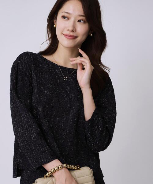 クード シャンス（COUP DE CHANCE）/【手洗い可／日本製／ジャージ素材／セットアップ可】ラメ意匠素材トップス COUP DE CHANCE（クードシャンス） tシャツ 「手洗い可／日本製