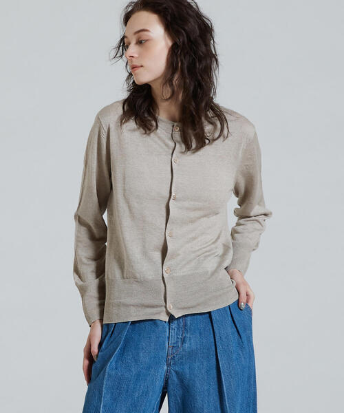 「MACPHEE」 ニットカーディガン M ピンク レディース_画像6