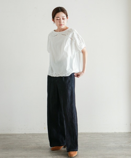 「NOMBRE IMPAIR」 半袖ブラウス FREE ホワイト レディース_画像3