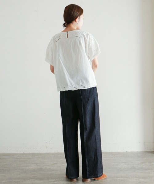 「NOMBRE IMPAIR」 半袖ブラウス FREE ホワイト レディース_画像5