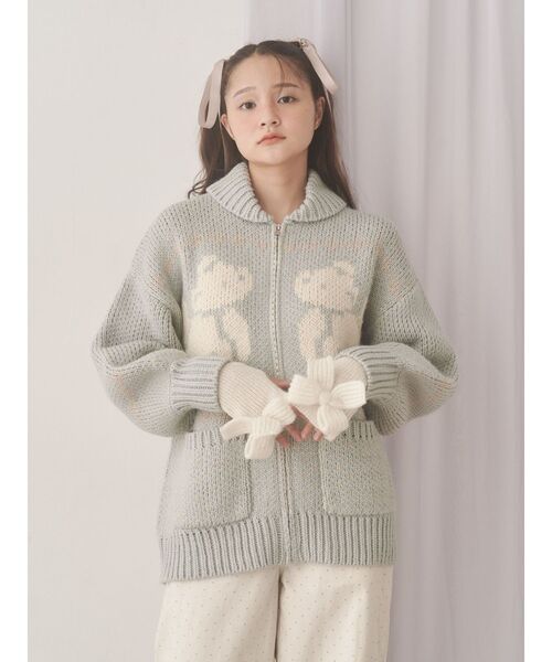 merry jenny 手袋 りぼんりぼんニットグローブ レディース : ZOZOTOWN