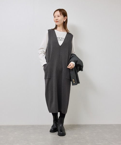 ROPE' PICNIC ジャンパースカート ニットジャンパースカート/着丈が