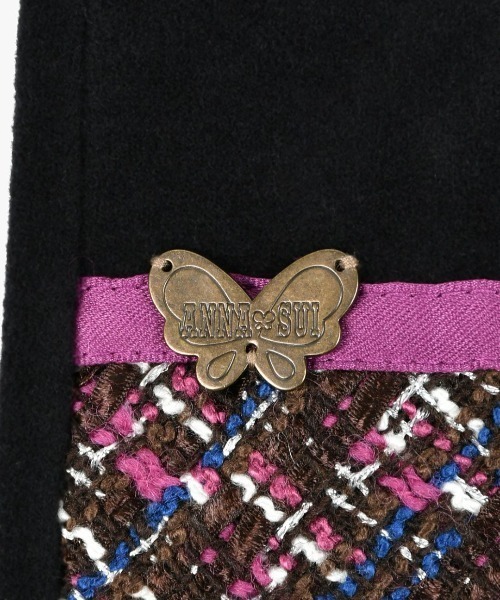 ANNA SUI（アナスイ） 手袋 バタフライメタル カラーミックスツイード