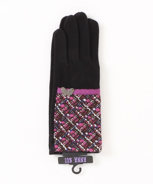 ANNA SUI（アナスイ） 手袋 バタフライメタル カラーミックスツイード