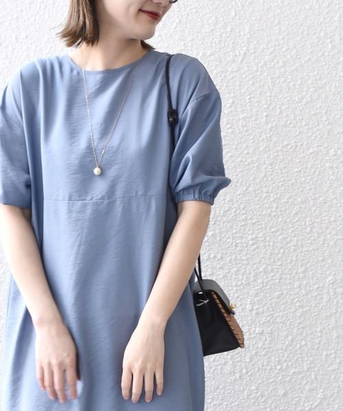 「SHIPS.me」 半袖ワンピース - ブルーグレー レディース_画像3