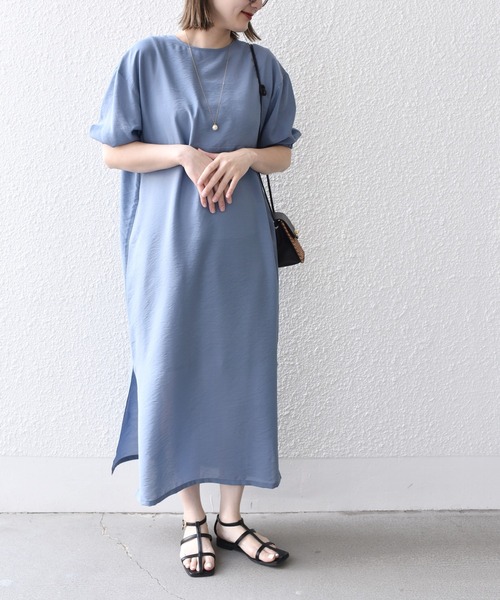 「SHIPS.me」 半袖ワンピース - ブルーグレー レディース_画像7