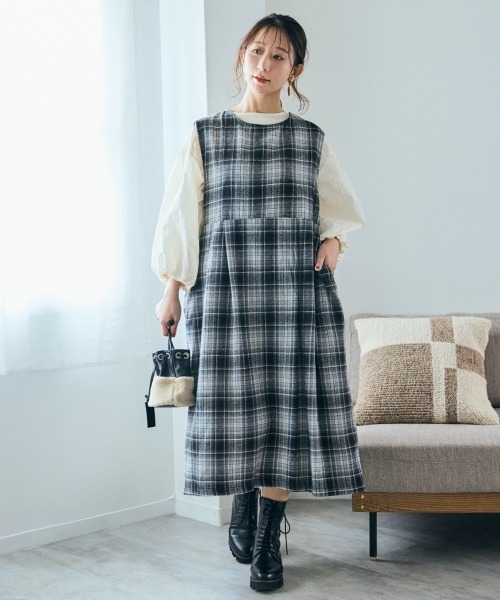 ★激レア！◆ぬいぐるみ チェック ノースリーブ ジャンパースカート ☆激レア！◇ぬいぐるみ チェック ノースリーブ ジャンパースカート