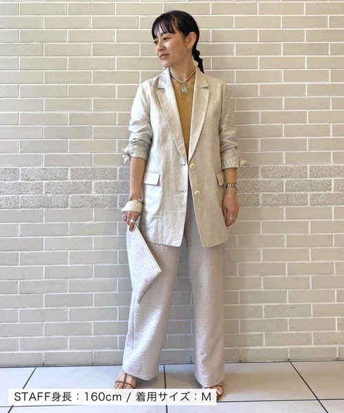 「SALON adam et rope'」 テーラードジャケット M ベージュ レディース_画像4