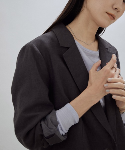 「SALON adam et rope'」 テーラードジャケット M ベージュ レディース_画像9